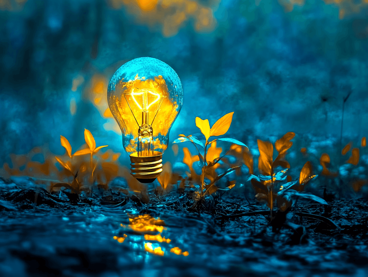 a lightbulb for new ideas and change